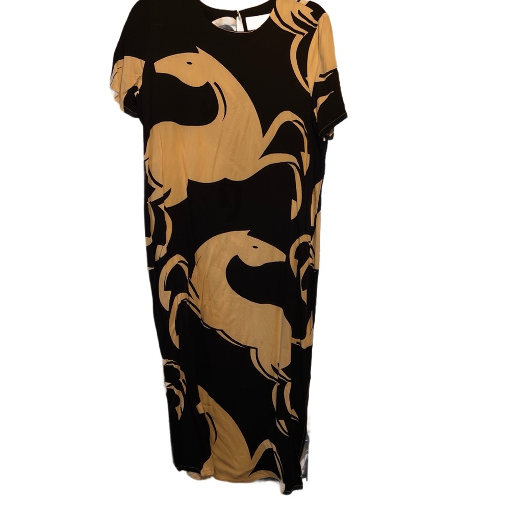 Anthropologie Elegant Black and Cream Dress